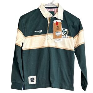 Lansdowne Kids Green and Cream Rugby Polo Shirt